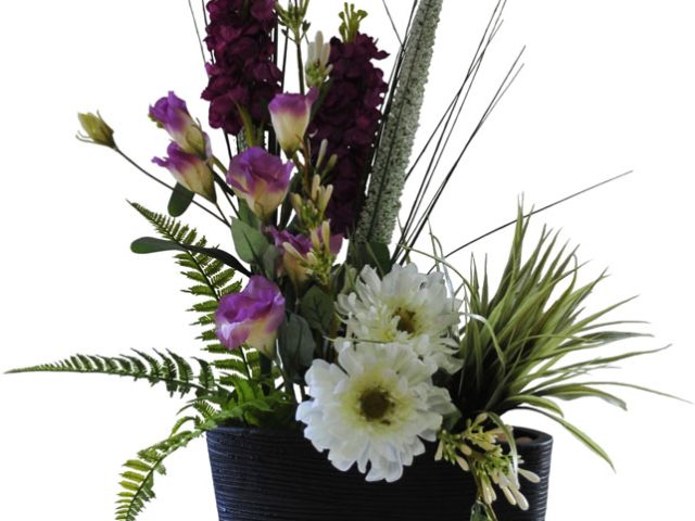 Gerbera & Stock in Shoulder Vase