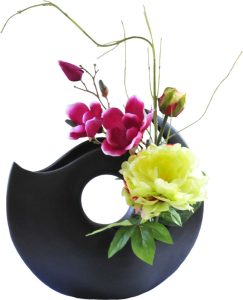 Magnolia and Peony in Lazer Vase