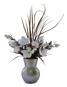 White Magnolia in Rocky Vase