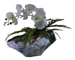 Chinese Silver Orchid in Paper Vase