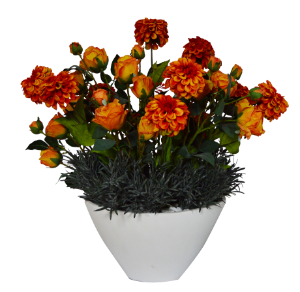 Roses & PomPoms in Caspian Vase