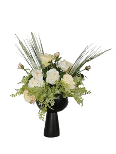 Roses in Black Stand Vase